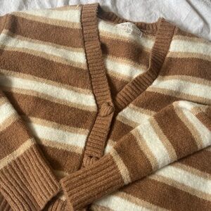 Wild Fable Brown and Cream Striped Cardigan